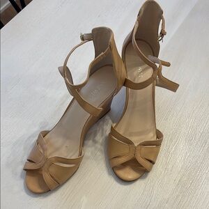 Nine West Tan Wedge Sandals
